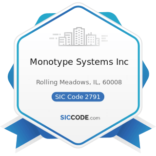 Monotype Systems Inc - SIC Code 2791 - Typesetting