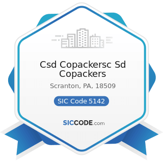 Csd Copackersc Sd Copackers - SIC Code 5142 - Packaged Frozen Foods