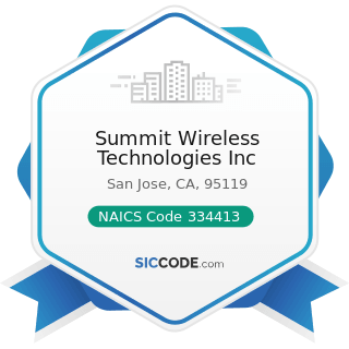 Summit Wireless Technologies Inc - NAICS Code 334413 - Semiconductor and Related Device...