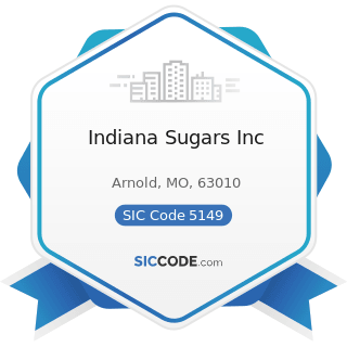 Indiana Sugars Inc - SIC Code 5149 - Groceries and Related Products, Not Elsewhere Classified