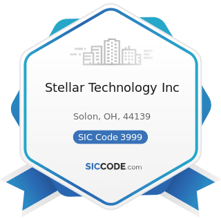 Stellar Technology Inc - SIC Code 3999 - Manufacturing Industries, Not Elsewhere Classified