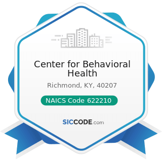 Center for Behavioral Health - NAICS Code 622210 - Psychiatric and Substance Abuse Hospitals