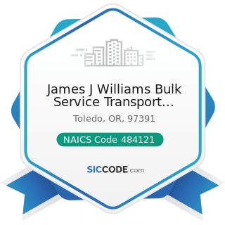 James J Williams Bulk Service Transport Toledo - NAICS Code 484121 - General Freight Trucking,...