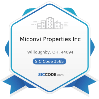 Miconvi Properties Inc - SIC Code 3565 - Packaging Machinery