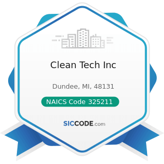 Clean Tech Inc - NAICS Code 325211 - Plastics Material and Resin Manufacturing
