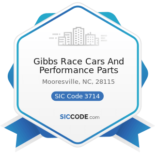 Gibbs Race Cars And Performance Parts - SIC Code 3714 - Motor Vehicle Parts and Accessories