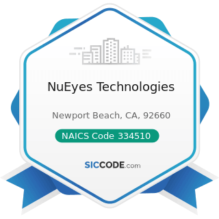 NuEyes Technologies - NAICS Code 334510 - Electromedical and Electrotherapeutic Apparatus...