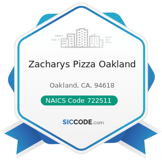 Zacharys Pizza Oakland - NAICS Code 722511 - Full-Service Restaurants