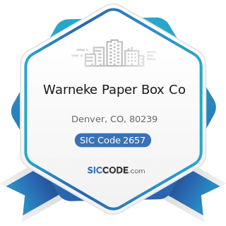 Warneke Paper Box Co - SIC Code 2657 - Folding Paperboard Boxes, including Sanitary