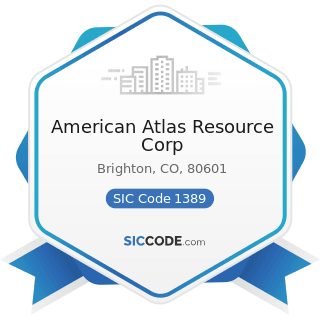American Atlas Resource Corp - SIC Code 1389 - Oil and Gas Field Services, Not Elsewhere...