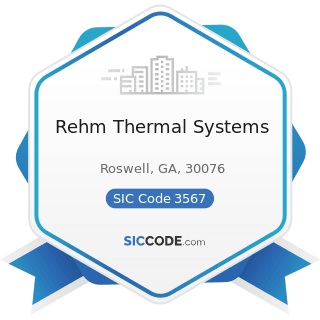 Rehm Thermal Systems - SIC Code 3567 - Industrial Process Furnaces and Ovens