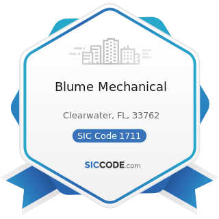 Blume Mechanical - SIC Code 1711 - Plumbing, Heating and Air-Conditioning