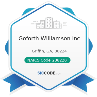 Goforth Williamson Inc - NAICS Code 238220 - Plumbing, Heating, and Air-Conditioning Contractors
