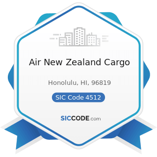 Air New Zealand Cargo - SIC Code 4512 - Air Transportation, Scheduled