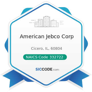 American Jebco Corp - NAICS Code 332722 - Bolt, Nut, Screw, Rivet, and Washer Manufacturing