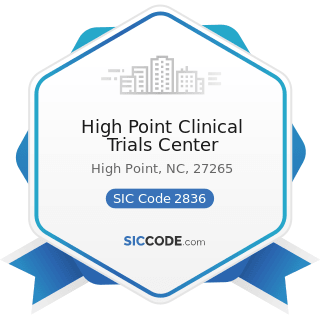 High Point Clinical Trials Center - SIC Code 2836 - Biological Products, except Diagnostic...