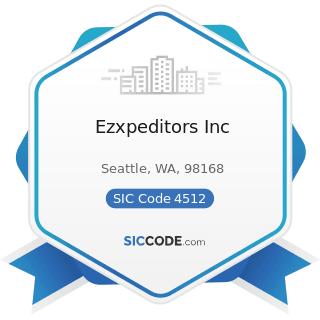 Ezxpeditors Inc - SIC Code 4512 - Air Transportation, Scheduled