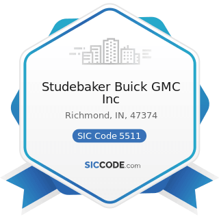 Studebaker Buick GMC Inc - SIC Code 5511 - Motor Vehicle Dealers (New and Used)