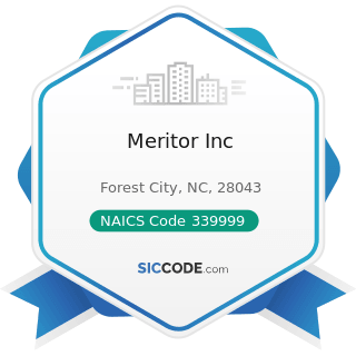 Meritor Inc - NAICS Code 339999 - All Other Miscellaneous Manufacturing