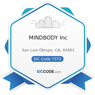 MINDBODY Inc - SIC Code 7372 - Prepackaged Software