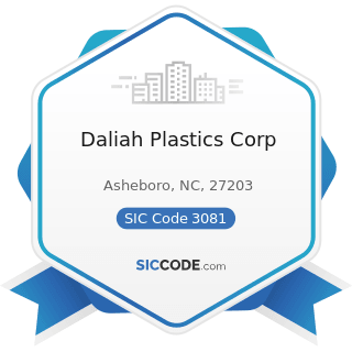 Daliah Plastics Corp - SIC Code 3081 - Unsupported Plastics Film and Sheet