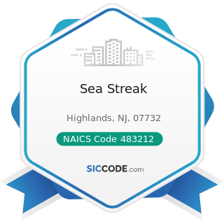 Sea Streak - NAICS Code 483212 - Inland Water Passenger Transportation