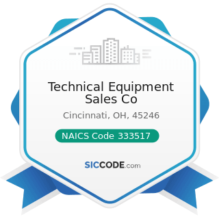 Technical Equipment Sales Co - NAICS Code 333517 - Machine Tool Manufacturing