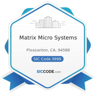 Matrix Micro Systems - SIC Code 3999 - Manufacturing Industries, Not Elsewhere Classified