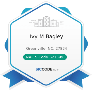Ivy M Bagley - NAICS Code 621399 - Offices of All Other Miscellaneous Health Practitioners
