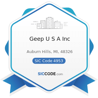 Geep U S A Inc - SIC Code 4953 - Refuse Systems