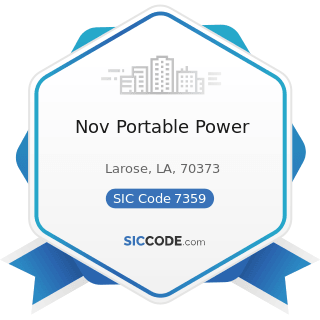 Nov Portable Power - SIC Code 7359 - Equipment Rental and Leasing, Not Elsewhere Classified