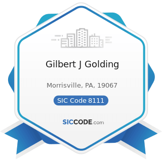Gilbert J Golding - SIC Code 8111 - Legal Services