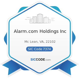 Alarm.com Holdings Inc - SIC Code 7374 - Computer Processing and Data Preparation and Processing...