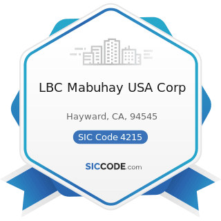 LBC Mabuhay USA Corp - SIC Code 4215 - Courier Services, except by Air