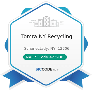 Tomra NY Recycling - NAICS Code 423930 - Recyclable Material Merchant Wholesalers