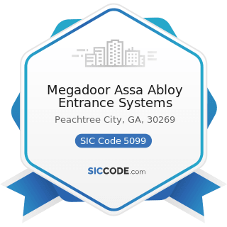 Megadoor Assa Abloy Entrance Systems - SIC Code 5099 - Durable Goods, Not Elsewhere Classified