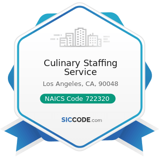 Culinary Staffing Service - NAICS Code 722320 - Caterers
