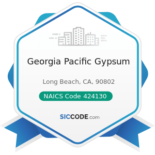 Georgia Pacific Gypsum - NAICS Code 424130 - Industrial and Personal Service Paper Merchant...