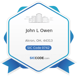 John L Owen - SIC Code 0742 - Veterinary Services for Animal Specialties