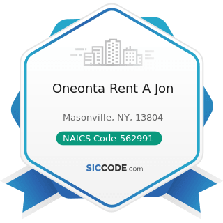 Oneonta Rent A Jon - NAICS Code 562991 - Septic Tank and Related Services