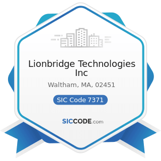 Lionbridge Technologies Inc - SIC Code 7371 - Computer Programming Services