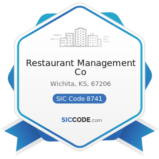 Restaurant Management Co - SIC Code 8741 - Management Services