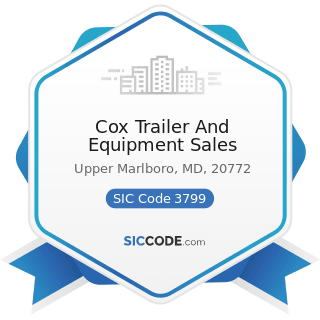 Cox Trailer And Equipment Sales - SIC Code 3799 - Transportation Equipment, Not Elsewhere...