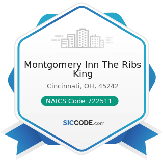 Montgomery Inn The Ribs King - NAICS Code 722511 - Full-Service Restaurants