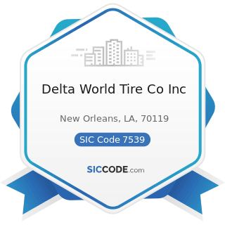 Delta World Tire Co Inc - SIC Code 7539 - Automotive Repair Shops, Not Elsewhere Classified