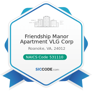 Friendship Manor Apartment VLG Corp - NAICS Code 531110 - Lessors of Residential Buildings and...