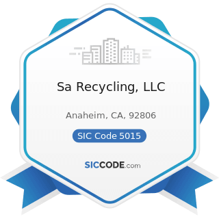 Sa Recycling, LLC - SIC Code 5015 - Motor Vehicle Parts, Used