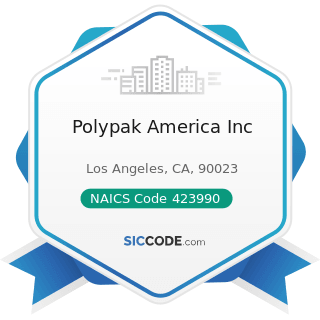Polypak America Inc - NAICS Code 423990 - Other Miscellaneous Durable Goods Merchant Wholesalers
