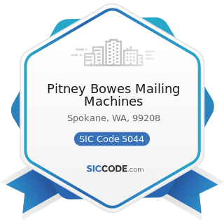 Pitney Bowes Mailing Machines - SIC Code 5044 - Office Equipment