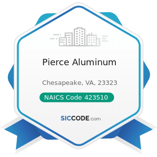 Pierce Aluminum - NAICS Code 423510 - Metal Service Centers and Other Metal Merchant Wholesalers